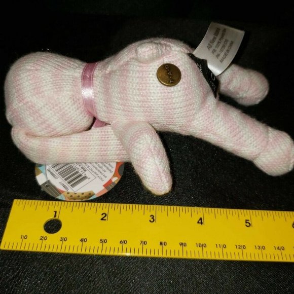 Lovey Plush Bunny Rabbit FAO Schwarz Pink & White Small Stuffed Animal Toy 4" - Picture 8 of 8